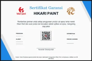 Sertifikat produk hikari paint